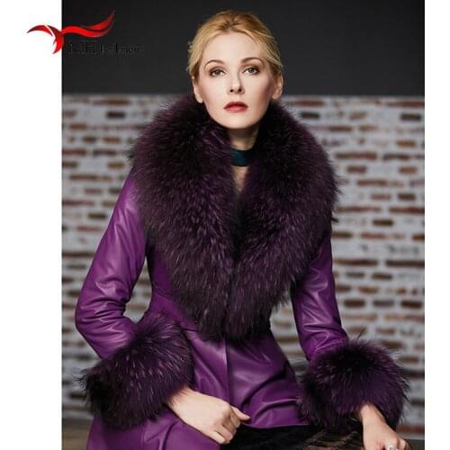 Elegant Luxury Raccoon Fur Collar Cuff Set Large Size 100% Real Fur Scarf Thick Warm Authentic Ladies Shawl Coat Collar Women