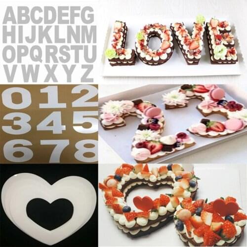 Numbers/Heart/Letter Cake Mold Cake Decorating Tools Confeitaria Maker Birthday Cake Tools Pastry Mold For Baking 6/8/10/12inch