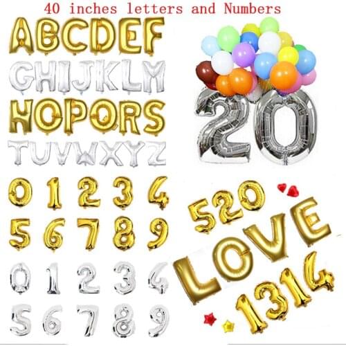 Hot Party 1pcs decoration Alphabet number Letter foil baloon 40 inch Children birthday party wedding device aluminum balloons