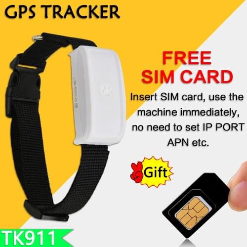 GPS Tracker TK911 Mini Pet Tracking Device GPS WIFI Locator Waterproof 400hours Standby Time Free Lifetime App Web Tracking