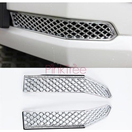 For Toyota Land Cruiser Prado 150 LC150 2018 Chrome Front Grille Trim Lower SUV Styling Accessories Car Decoration 2 pieces
