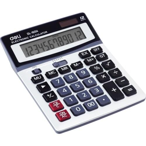 1654 Calculator Big Screen Big Button Solar Calculator Financial Office 12-Digit Calculator