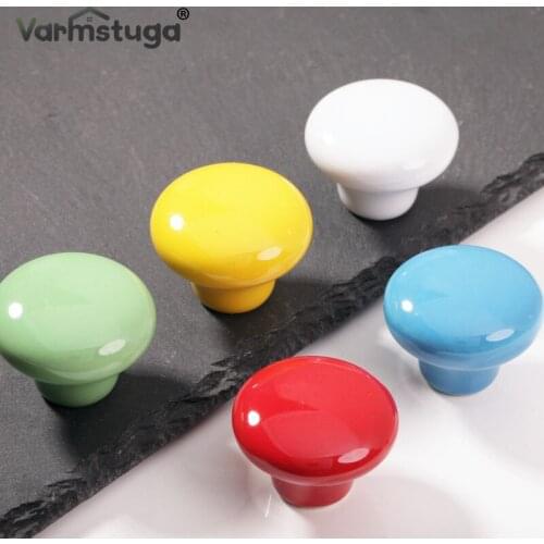 Candy Color Round Furniture Ceramic Knob Cabinet Drawer Closet Cupboard Handles Modern Kitchen Handle Furniture Hardware