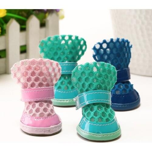 Summer breathable comfortable little dog shoes mesh sandals Bomei bear small dog pet shoes dog foot set pet shoes