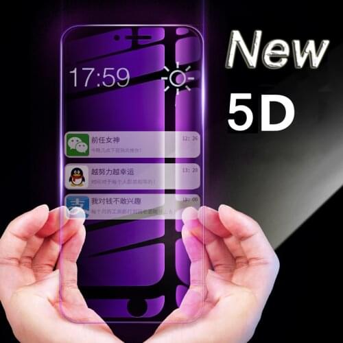 Best Anti Blue Ray Light 9H 5D Curved edge Tempered Glass For iPhone 6 6S 7 8 Plus X XS 11 Pro Max Full Cover Screen Protector