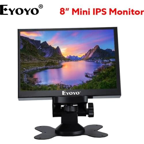EYOYO 8" Mini IPS Monitor 1024X768 Resolution TFT LCD Screen Display With HD/VGA/BNC/AV Video Input For PC DVD DVR CCD Camera