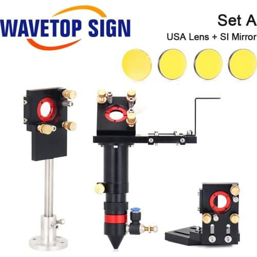 CO2 Laser Head Set Lens Dia.20 FL50.8mm 63.5mm Integrative Mount Dia.25 Mirror for Co2 Laser Engraving and Cutting Machine