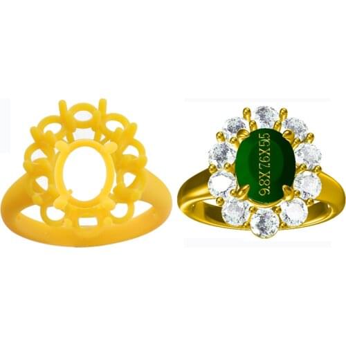 Wholesale Wax 3D Model Castable Resin Printing Services for Accuracy STL Files Jewelry Ring with Stones