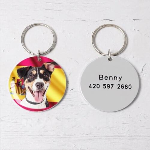 Personalized Vintage Map Dog Tag Dog Collar Tag Pet Tag Pet Supplies Portrait Dog ID Tag Customized Dog Name Tag Lost Pet Tag