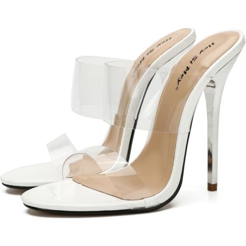 Sexy Transparent PU Sneakers sandals for womens high Thin Heels 13cm girls stripper shoes females Character shoe Selling New