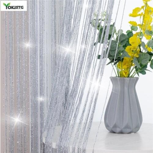 YokiSTG 300x260cm Shiny Tassel Stripe Curtain for Living Room Bedroom Divider Door Valance Divider Home Decoration Line Curtains