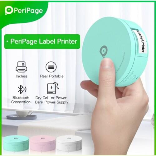 PeriPage Label Printer L1 Green Wireless Bluetooth Portable With Colorful Transparent Sticky Tape