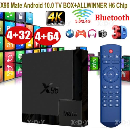 X96 Mate android 10 Smart TV Box Allwinner H616 4G 64G/32G 2.4G&5G Wifi 4K G00gle optional voice air mouse 100m lan ir remote