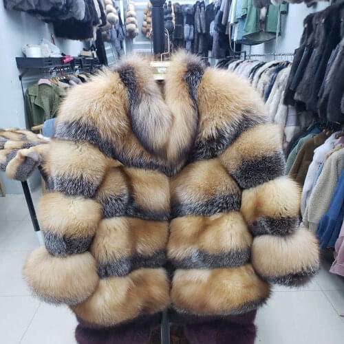 2021 New Womens Real Fox Fur Coat Natural Fur Luxury Winter Thick Warm Coat Girl Real Fur Jacket Free Shipping