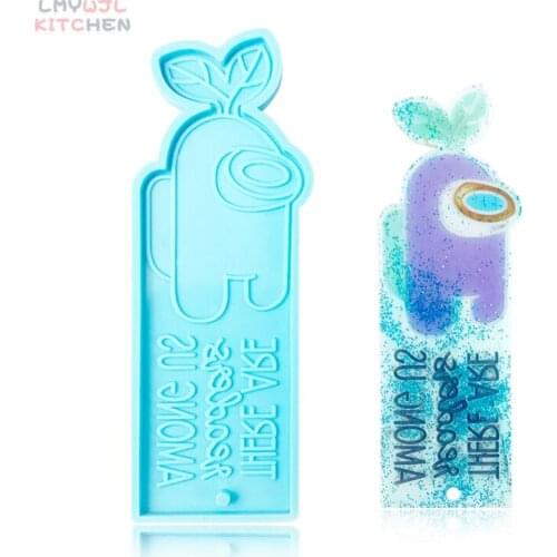 Super Shiny Cartoon Silicone Mold DIY Epoxy Resin Keychain Bookmark Mold Baking Chocolate Cake Decoration Accessories