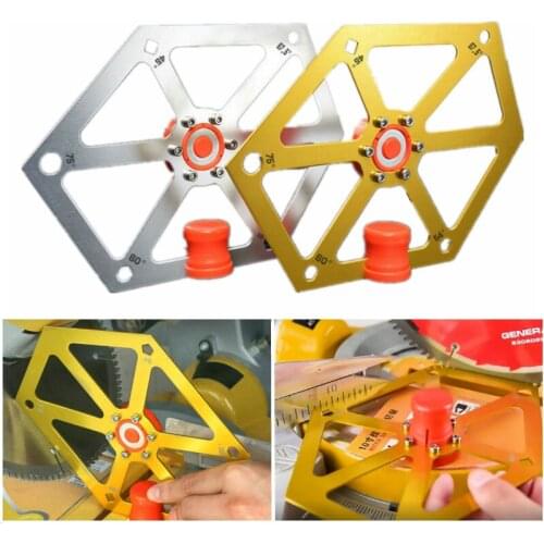 Woodworking Angle Ruler Aluminum Alloy Hexagon Inclinometer Ruler Table Saw Blade Tilt Angle Measuring Gauge with Magnetic