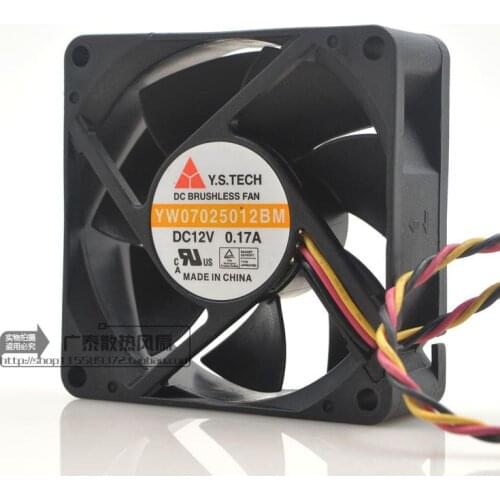 Y.S TECH YW07025012BM DC 12V 0.17A 70x70x25mm Server Cooling Fan