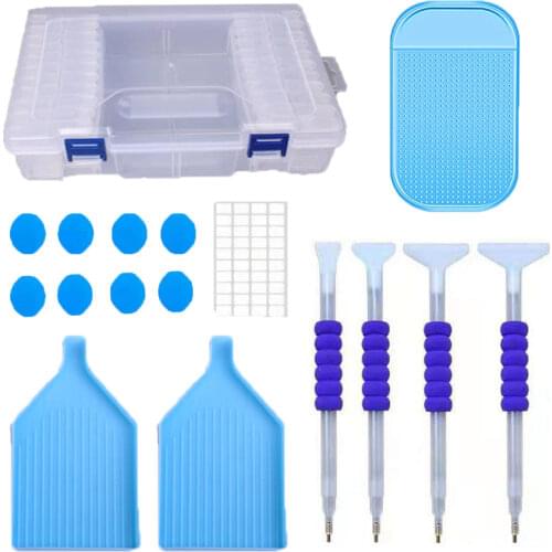 Diamond painting tools boxes of new heart shaped drill disc storage box glass rice bead box quick point drill set