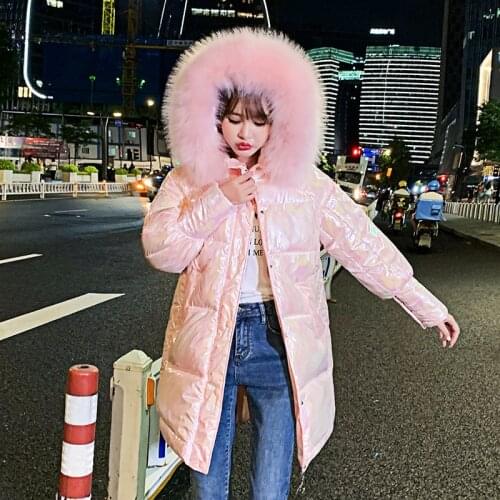 Winter Jacket Women 2020 The New Bright Color Female Korean Version Parkas fashion Mid-length Loose Bread Service Cotton Jackets