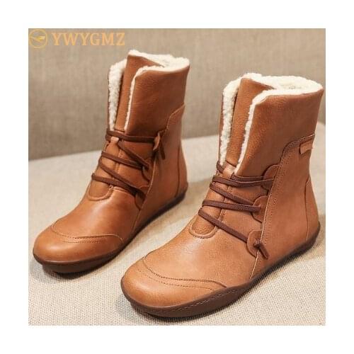 2020 New Women Boots Winter Plush Ankle Waterproof Warm Snow Boots Platform Keep with Thicken Fur Heels Botas Mujer Femme