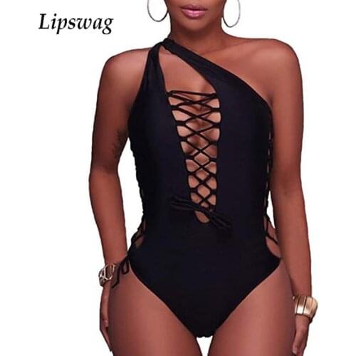 Women Solid Color Hollow Out Multi-rope Cross Bandage Bodysuit Sexy Backless Drawstring Swimwear Bikini Fashion Beach Swimsuit