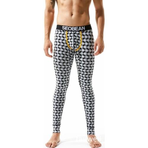 Winter underwear men cold weather clothes men Mens long pants Comfortable Mid-waist leggings Sexy trendy men autumn clothes
