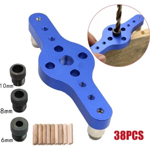 38pcs Woodworking Pocket Hole Jig Alloy Vertical Doweling Jig Drill Bit Guide For Wood Locator Hole Puncher Carpentry Tools