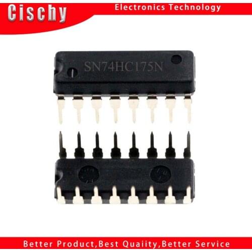 10pcs SN74HC175N DIP16 74HC175 DIP-16 SN74HC175 74HC175N DIP HD74HC175P 74HC175AP TC74HC175AP