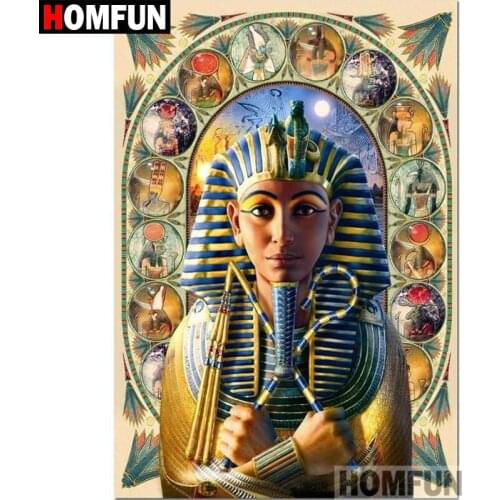 HOMFUN 5D DIY Diamond Painting Full Square/Round Drill "Egyptian Pharaoh" 3D Embroidery Cross Stitch gift Home Decor A05083