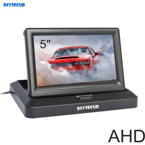 DIYSECUR 5" 1024x600 Foldabel IPS AHD Rear View Car Monitor Backup Monitor for AHD Camera CVBS Car Camera