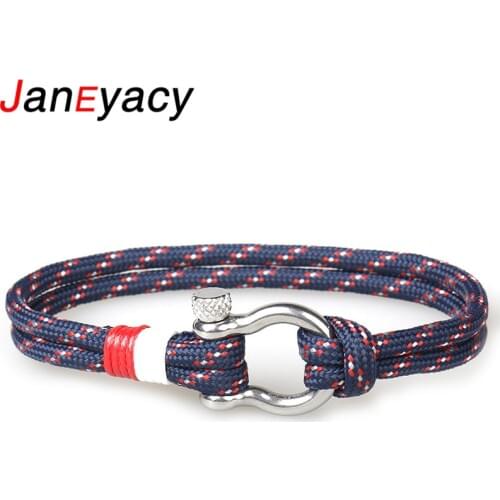 Hot Soldier Style Sport Camping Parachute cord Survival Bracelet Men Women with Stainless Steel Shackle Buckle Fashion Pulseira