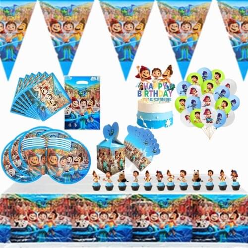 Disney Pixar Luca Themed Birthday Party Decorations Paper Alberto Sea Monster Cups Disposable Tableware Set Baby Shower Supplies
