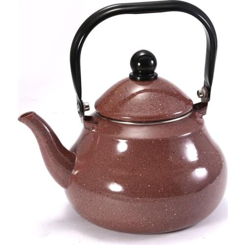 2.5L enamel kettle Pear shaped pot Stainless Steel Handle Portable Enamel Tea Pot For Induction Cooker coffee Teapot