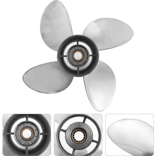 4 Blades Stainless Steel Boat Outboard Propeller 15T 13 x 19 LH Pitch Fit for NISSAN TOHATSU 60-140HP Engine