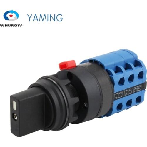 LW26-20/3 Changeover Universal Single Hole Mounted 20A 3 Positions 3 Poles Double Power Forward And Reverse Two-way Cam Switch