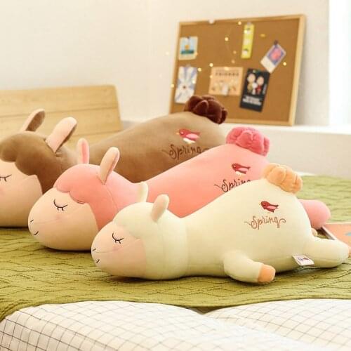 100cm Lovely Alpaca Plush Toy Japanese Alpaca Soft Stuffed Cute Sheep Llama Animal Dolls Sleep Pillow Home Bed Decor Gift