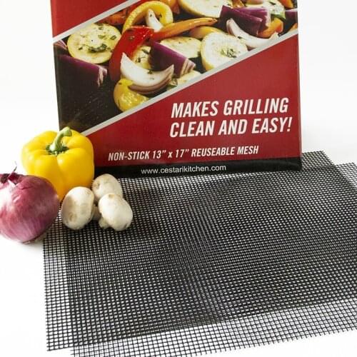 BBQ Grill Mat Reusable Barbecue Mesh Grill Mat Non-stick Kitchen Cooking Grilling Mat BBQ Liner Outdoor BBQ Accessories