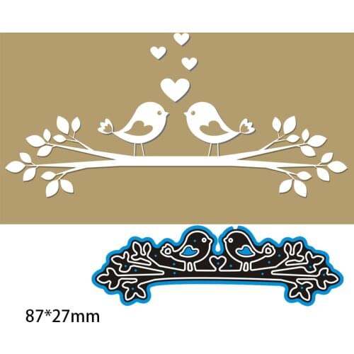 87*27mm BIRDS IN LOVE New Metal Cutting Dies for decor card DIY Scrapbooking stencil Paper Album template Dies