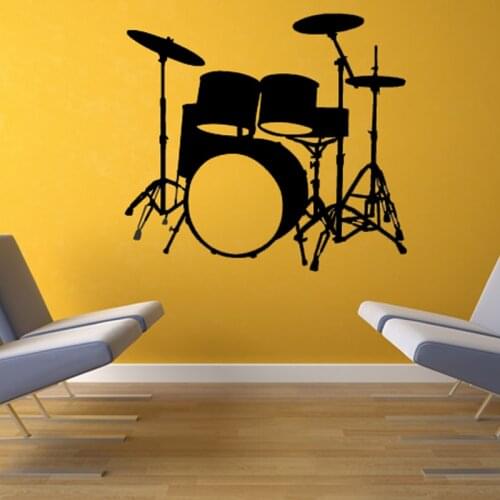Musical Instruments Drums Wall Decal Home Decor Vinyl Removable Waterproof Wall Sticker Living Room
