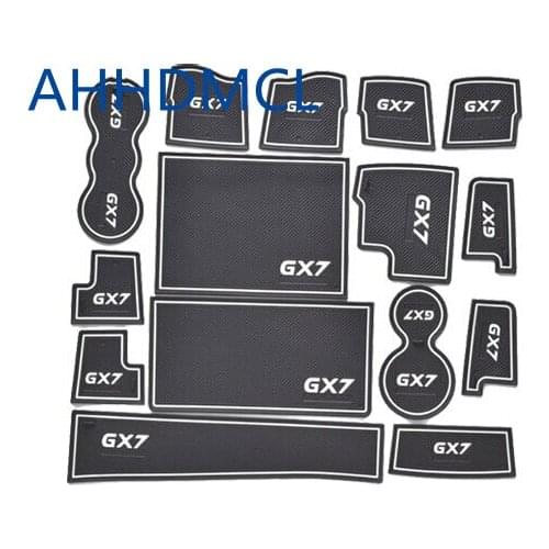 AHHDMCL Non-Slip Car Door Gate Slot Mats Cup Armrest Storage Pad Mat For Geely Gleagle GX7 2014