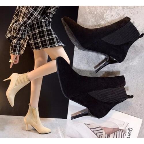 New women fashion sexy high-heeled elegant warm boots shose cancise pumps winter Soft and comfortable wedges women boots shoes
