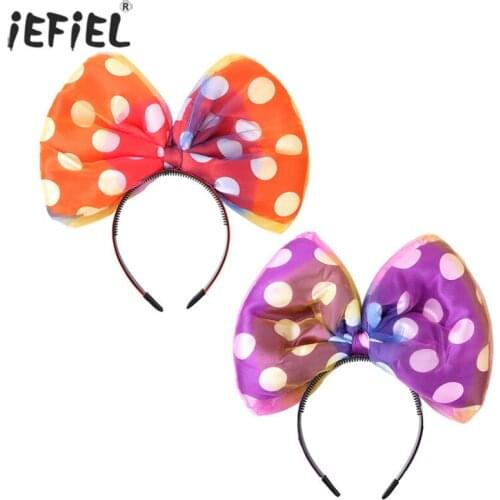 Cute Polka Dots Headband for Girls Big Bowknot Fashion Elastic Hair Bands Bright Color Mesh Hairband Girls Hair Accessories