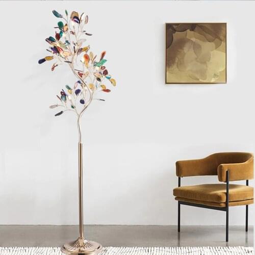 Luxury Colorful beautiful Floor lamp in bedroom girls room bedside agate stone floor lamp LED G4 bulb included 85-265V floor