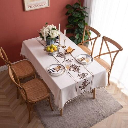 Modern Table Cloths Chair Sashes for Wedding Linen Table Cloth with Wedding Table Embroidery Table Cloths for Rectangular Table
