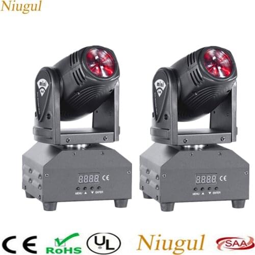 2pcs/lot 10W LED Spot Beam Moving Head Light Good For DJ Disco Party Wedding Bar DMX512 RGBW Beam Effect Stage LED Spot Lighting