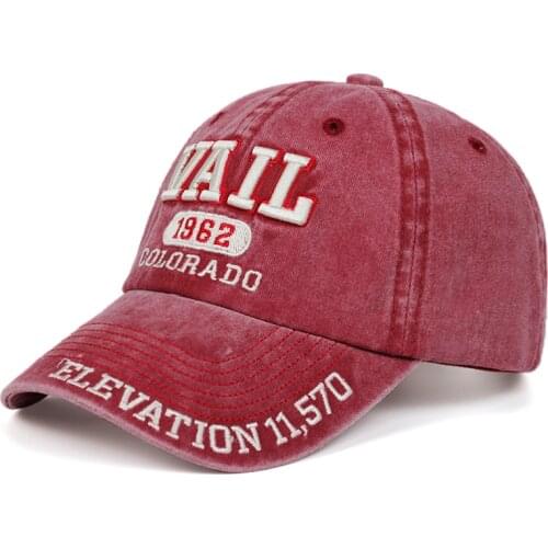 Cotton washed hip hop hat fashion VAIL letter embroidery baseball cap adjustable cotton sun hat outdoor sports golf caps gorras