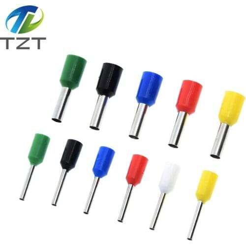 100pcs E0508 E2508 Tubular Wire Cold Pressure Connector Electrical Terminals Cable Crimps Wire Ferrules 22AWG Wire VE0508 VE2508