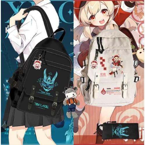 Genshin Impact Xiao ZhongLi Klee Waterproof Backpack Children School Bags Kids Satchel Backpacks Primary School Backpack enfant