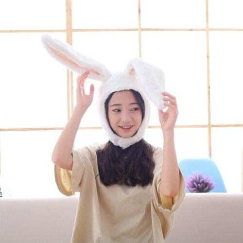 Funny Plush Bunny Ears Hood Hat Rabbit Eastern Cosplay Costume Headwear Props