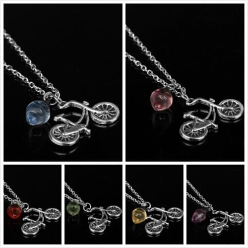 Women Accessories Statement Necklace Jewelry of Stanger Things Christmas Trees Lights with Bicycle Model Pendants Necklaces